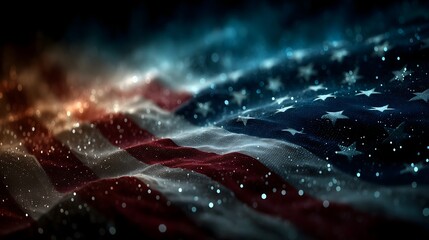 Celebration of American heritage with a vibrant and artistic display of the American flag during significant national holidays