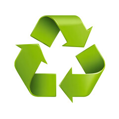 Obraz premium Eco-friendly bright green recycle symbol vector isolated on white background, clear design representing sustainability, recycling, and environmental care, simple and effective icon for green projects