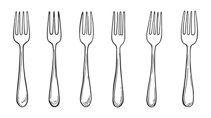 Steel Fork line art simple utensil sketch