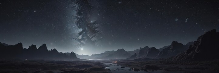 Fototapeta premium Dark, ethereal expanse, countless stars glimmering, celestial tapestry , star cluster, universe, cosmos