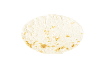 Round lavash isolated, round tortilla isolated