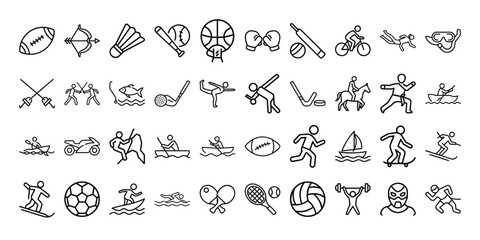 set of hand drawn vector sports icons