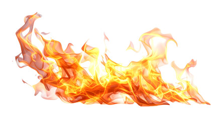 Isolated Fire Image Burning with Yellow and Orange Flames