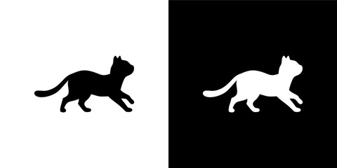 Playful Cat Silhouette Variation 