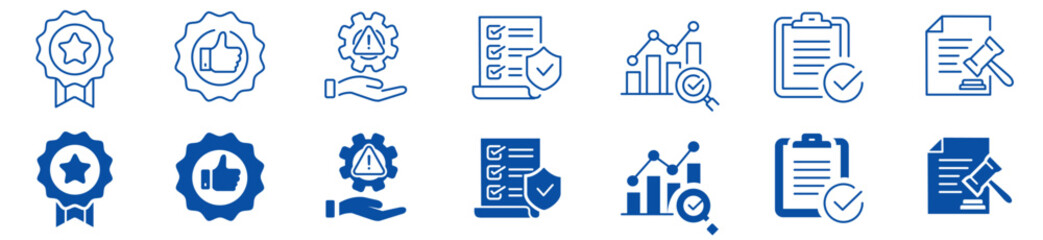 Best practices icon set. Editable line icons collection. Vector illustration.