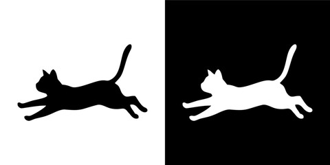 Feline Leaping Silhouette Variation  © iChan Design