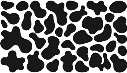 Black blob shapes, abstract organic forms, vector illustration. Modern blob shape design elements isolated on white background. Unique, artistic, creative, trendy, stylish, versatile
