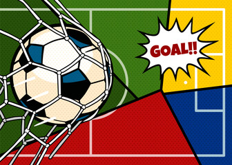 football kick off illustration pop art design vector art