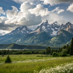 mountain landscape with lake
