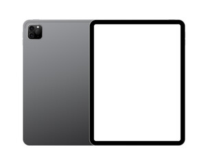 Apple iPad Pro M4 realistic tablet pc device with blank touchscreen mockup template for advertisement and product showcase. Vector illustration