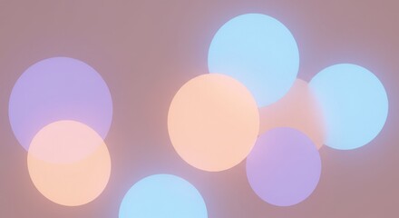 パステルカラーの光る丸い玉の抽象的な背景素材