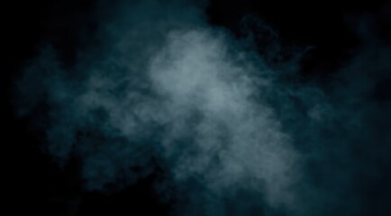 Eerie and atmospheric smoke on black background