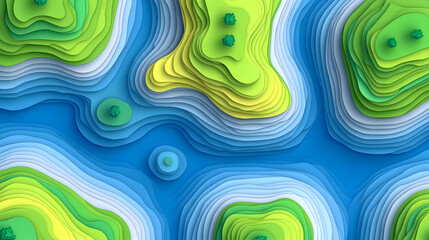 Green blue abstract fluid shapes background