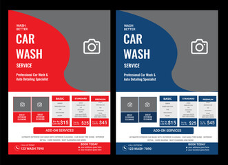 modern car wash car detailing and rental flyer, car service, and price list flyer, automobile car service flyer  Car Wash poster templates, A4 size, Car Wash Flyer Design Template.