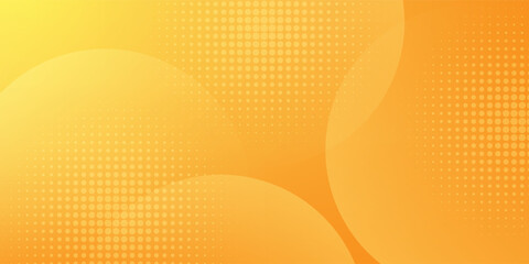 abstract yellow background with circular shapes and halftone composition. vector illustration