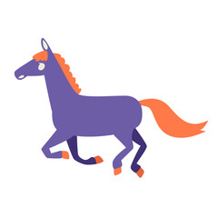 2026年　カラフルな馬のベクターイラスト