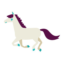 2026年　カラフルな馬のベクターイラスト