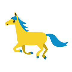 2026年　カラフルな馬のベクターイラスト