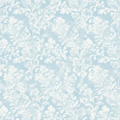 Serene Blue Damask: Watercolor Floral Pattern