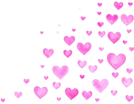 Naklejki Separated pink hearts symbolize romantic love. 