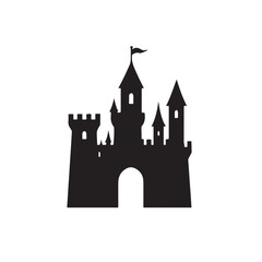 Obraz premium Historic Castle Outline Vector