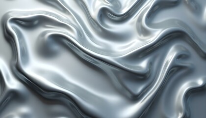 Fototapeta premium Liquid metal texture with reflective chrome surfaces and smooth flowing curves .