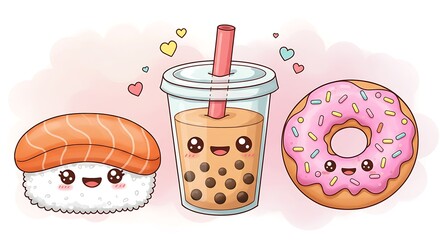 Kawaii food illustration
