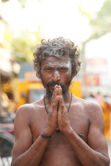 A portrait of a devotee in India