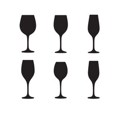 Different Wine Glass Silhouette Bundle