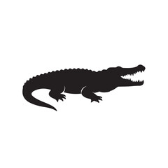 Striking Crocodile Solid Silhouette