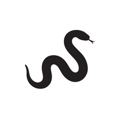 Coiled Snake Solid Black Vector