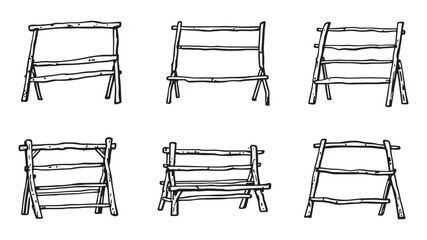 Wooden Rack line art modern decor drawing