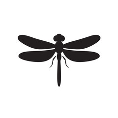 Graceful Dragonfly Vector Silhouette