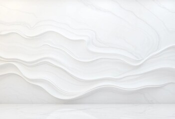 Abstract white marble wave texture, luxurious interior design background, curve, clean