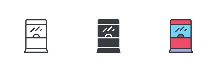 Ticket vending machine different style icon set