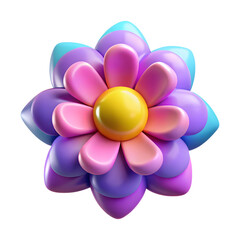 Bright colorful flower illustration with a spring design on a white background