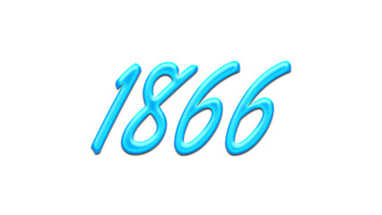 Glowing blue effect of number 1866 on white background.