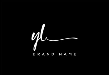 YL letter beauty handwriting vector logo.