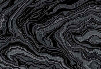 Obraz premium Abstract black and white marble pattern Swirling veins create a luxurious, elegant design ideal for wallpaper or tile, contemporary, sophisticated