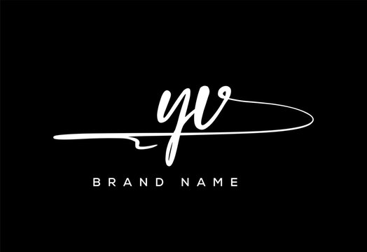 YV letter beauty handwriting vector logo.