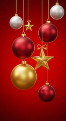 Red & Gold Festive Ornaments: Christmas Elegance
