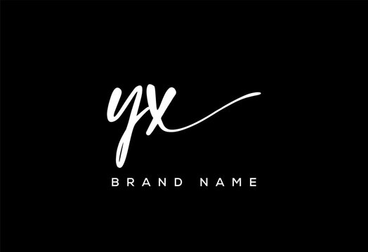 YX letter beauty handwriting vector logo.