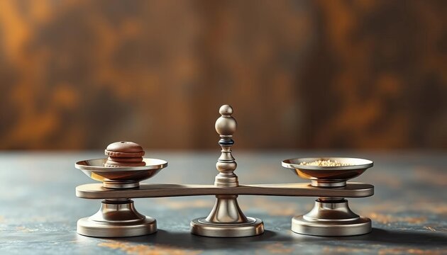 A balanced scale with weights on either side, representing careful consideration, mind, unbiased