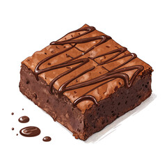 Design a bold, vector icon of a square brownie; strong outlines, rich brown color.  Ensure clean, crisp lines suitable for various applications.