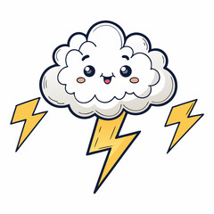Create a vector illustration of a bold, cartoon cloud with a thick, black stroke.  Include a playful, whimsical style.