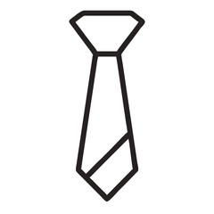 Outline Tie  silhouette. Minimal Tie Linear Vector for Menswear and Dress Code Branding
