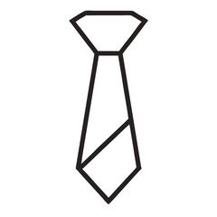 Outline Tie  silhouette. Minimal Tie Linear Vector for Menswear and Dress Code Branding

