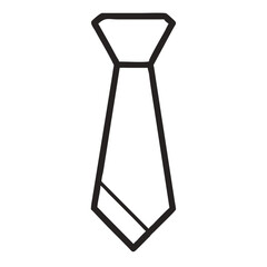 Outline Tie  silhouette. Minimal Tie Linear Vector for Menswear and Dress Code Branding
