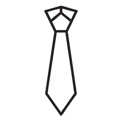 Outline Tie  silhouette. Minimal Tie Linear Vector for Menswear and Dress Code Branding
