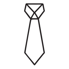 Outline Tie  silhouette. Minimal Tie Linear Vector for Menswear and Dress Code Branding
